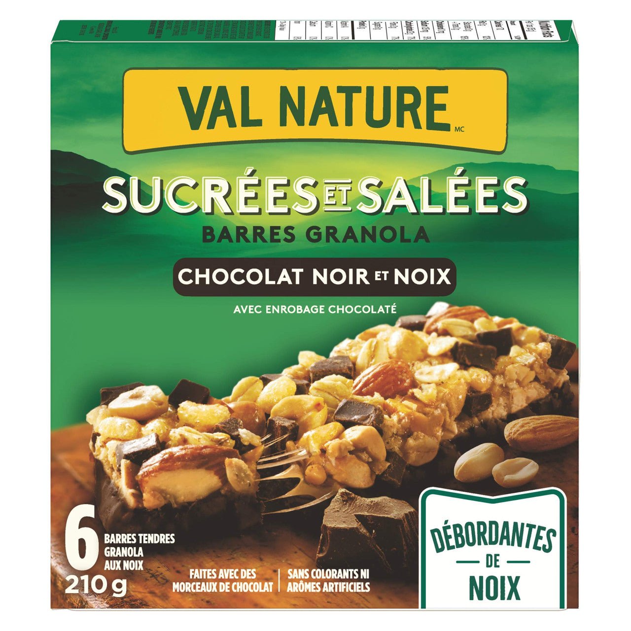 Nature Valley Sweet & Salty Dark Chocolate Nut Granola Bars, 6 Count, 210g/7.4 oz Box Cover